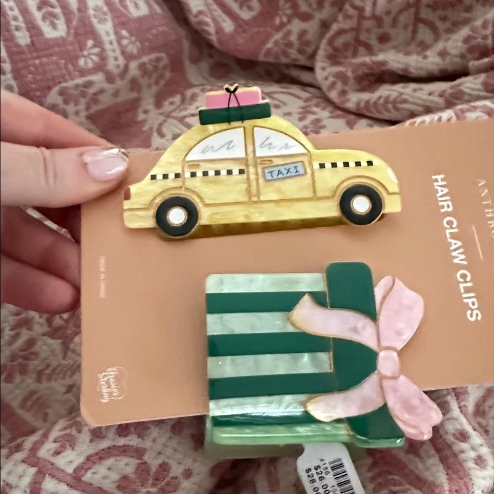 Anthropologie Frasier Sterling set of 2 hair claw clips